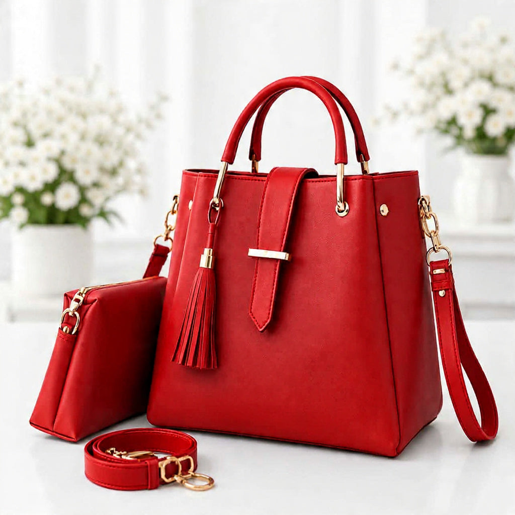 Elegant Tassel Tote Set
