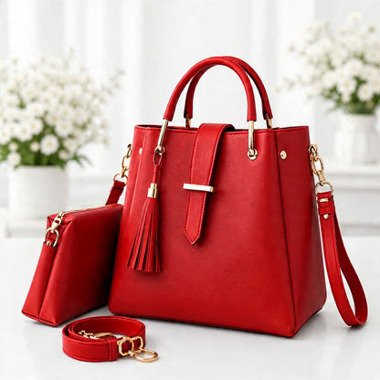 Elegant Tassel Tote Set