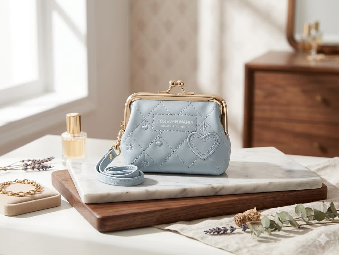 Forever Mania Quilted Kiss-Lock Coin Purse