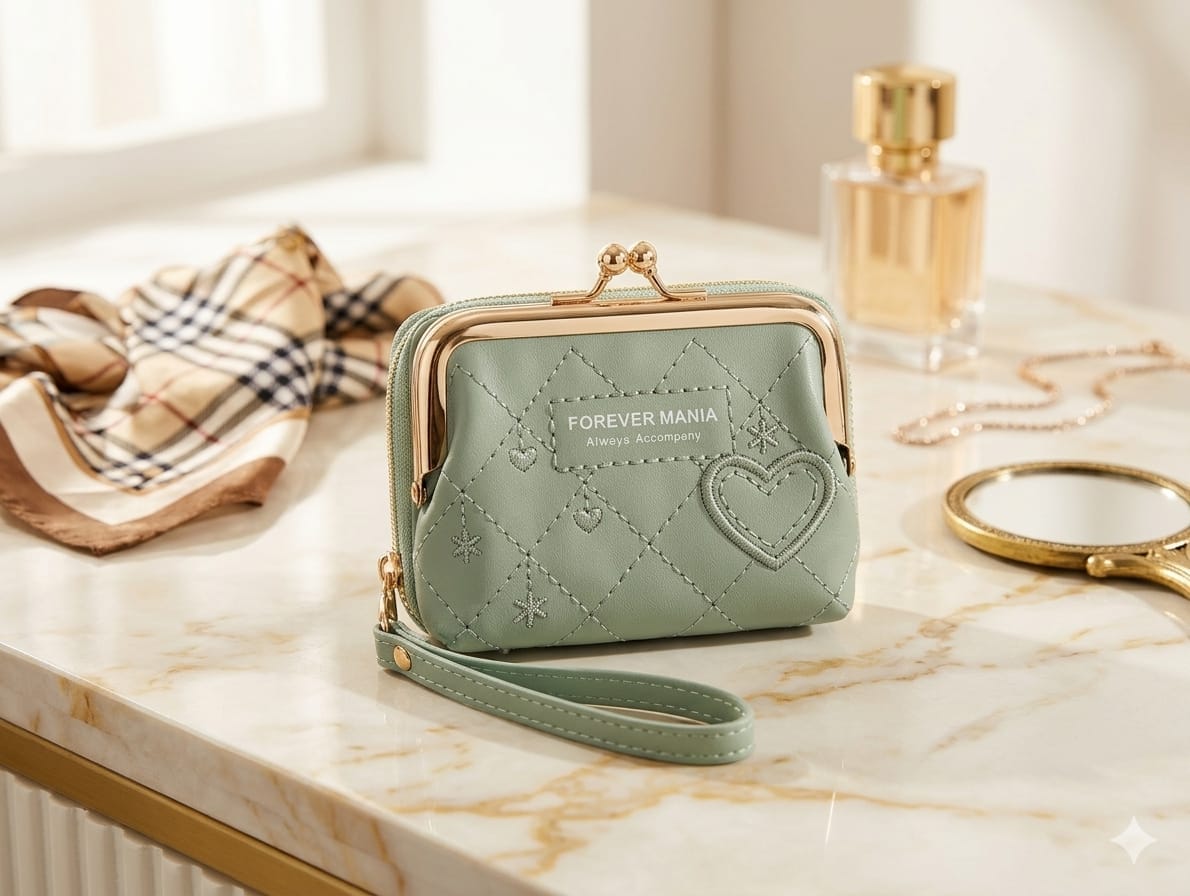 Forever Mania Quilted Kiss-Lock Coin Purse