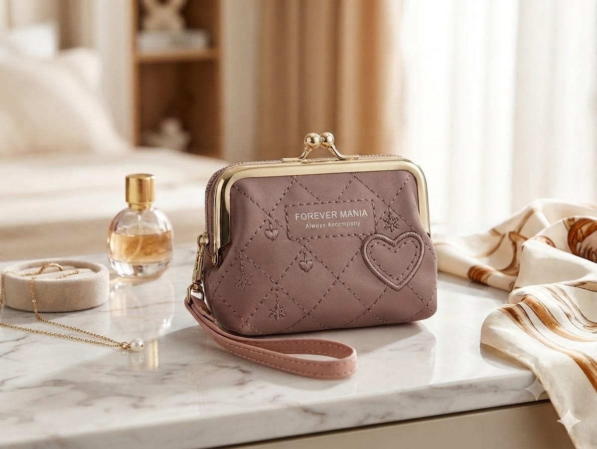 Forever Mania Quilted Kiss-Lock Coin Purse