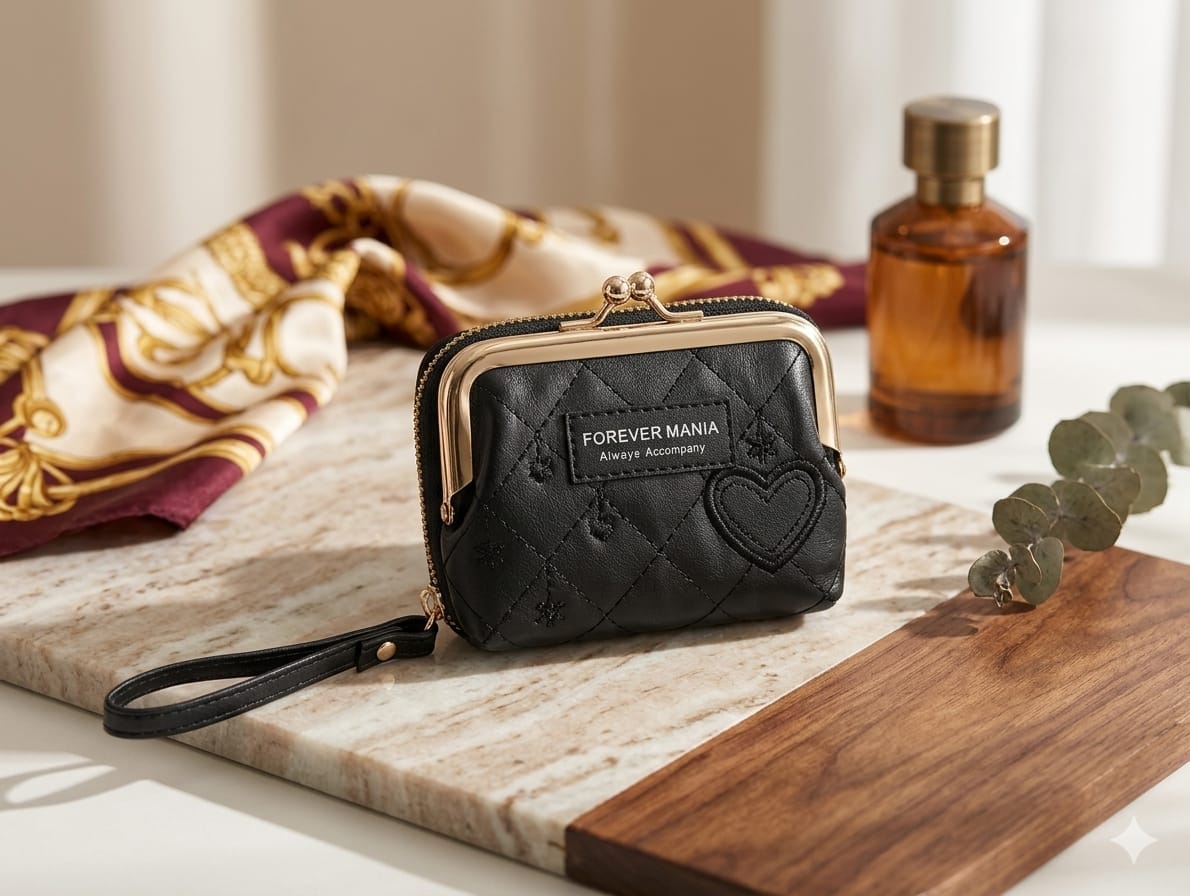 Forever Mania Quilted Kiss-Lock Coin Purse