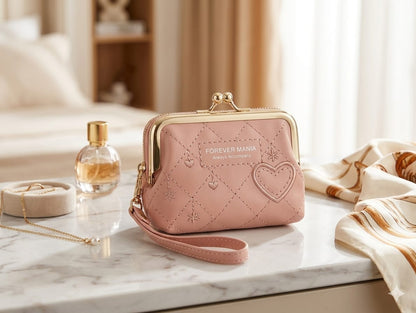 Forever Mania Quilted Kiss-Lock Coin Purse