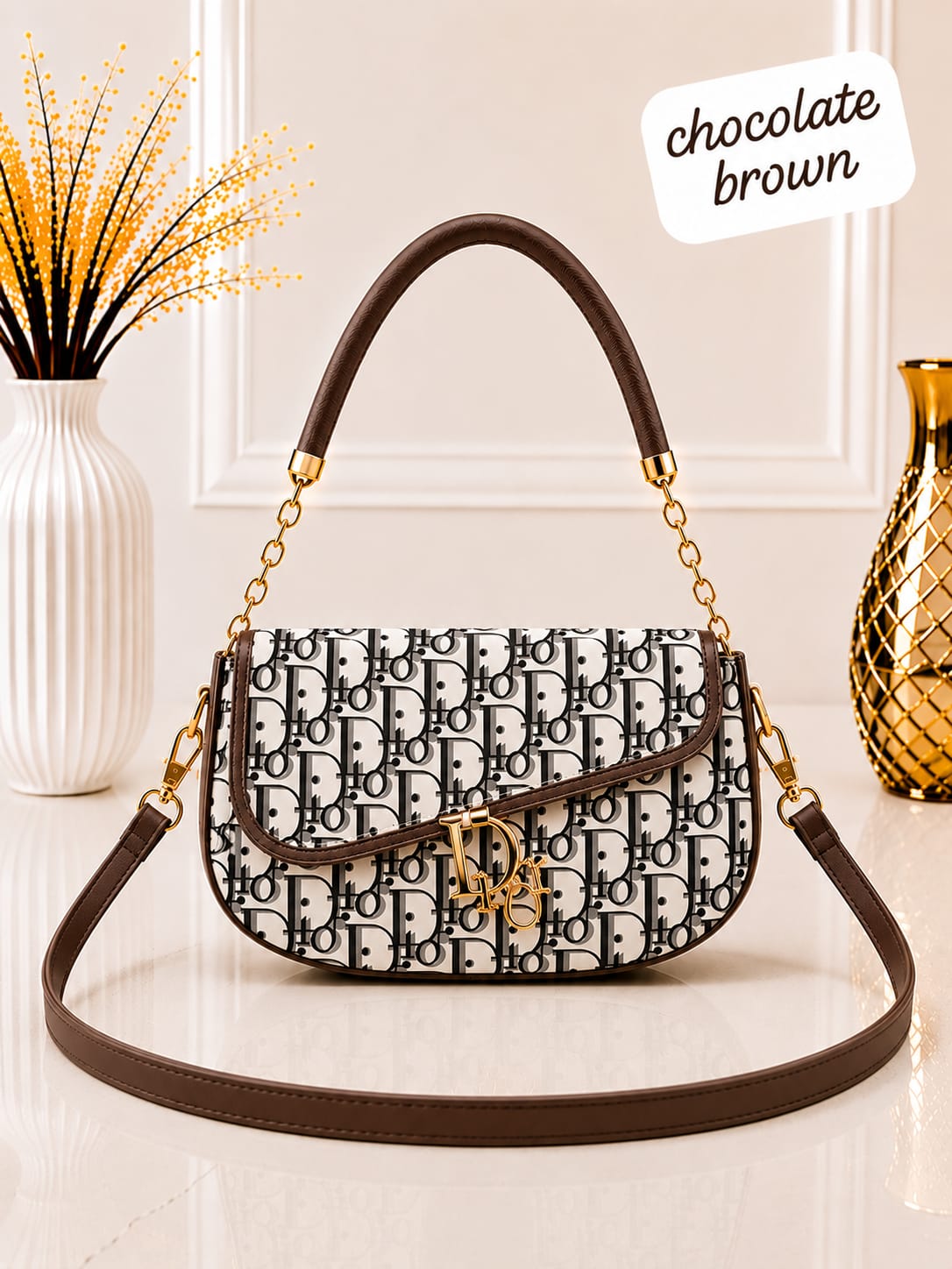 Signature Monogram Saddle Bag