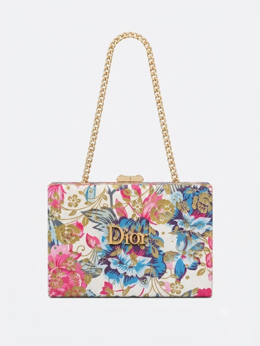 Floral Velvet Box Clutch