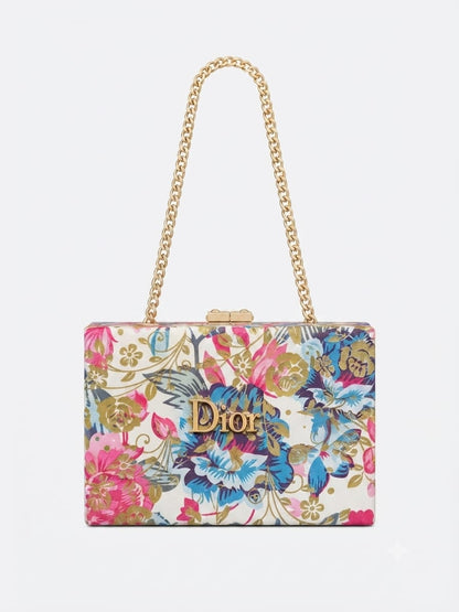 Floral Velvet Box Clutch