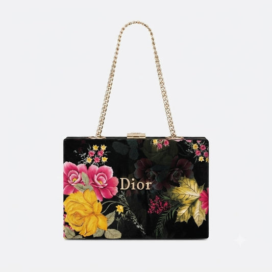 Floral Velvet Box Clutch