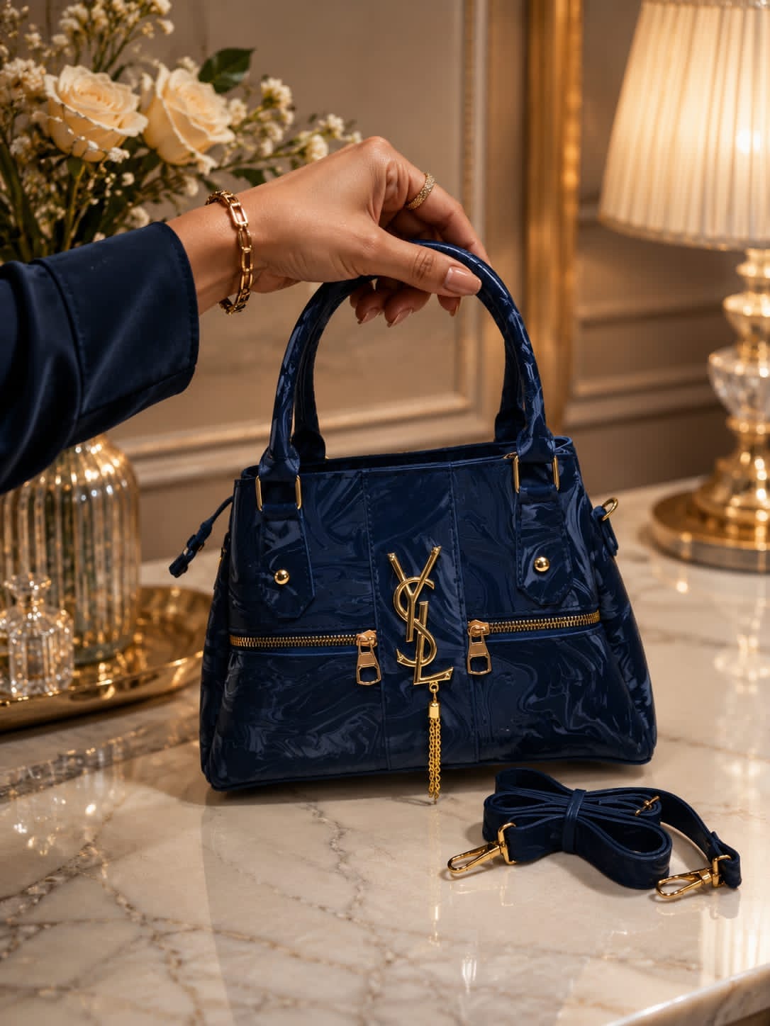 Glossy Marbled Satchel