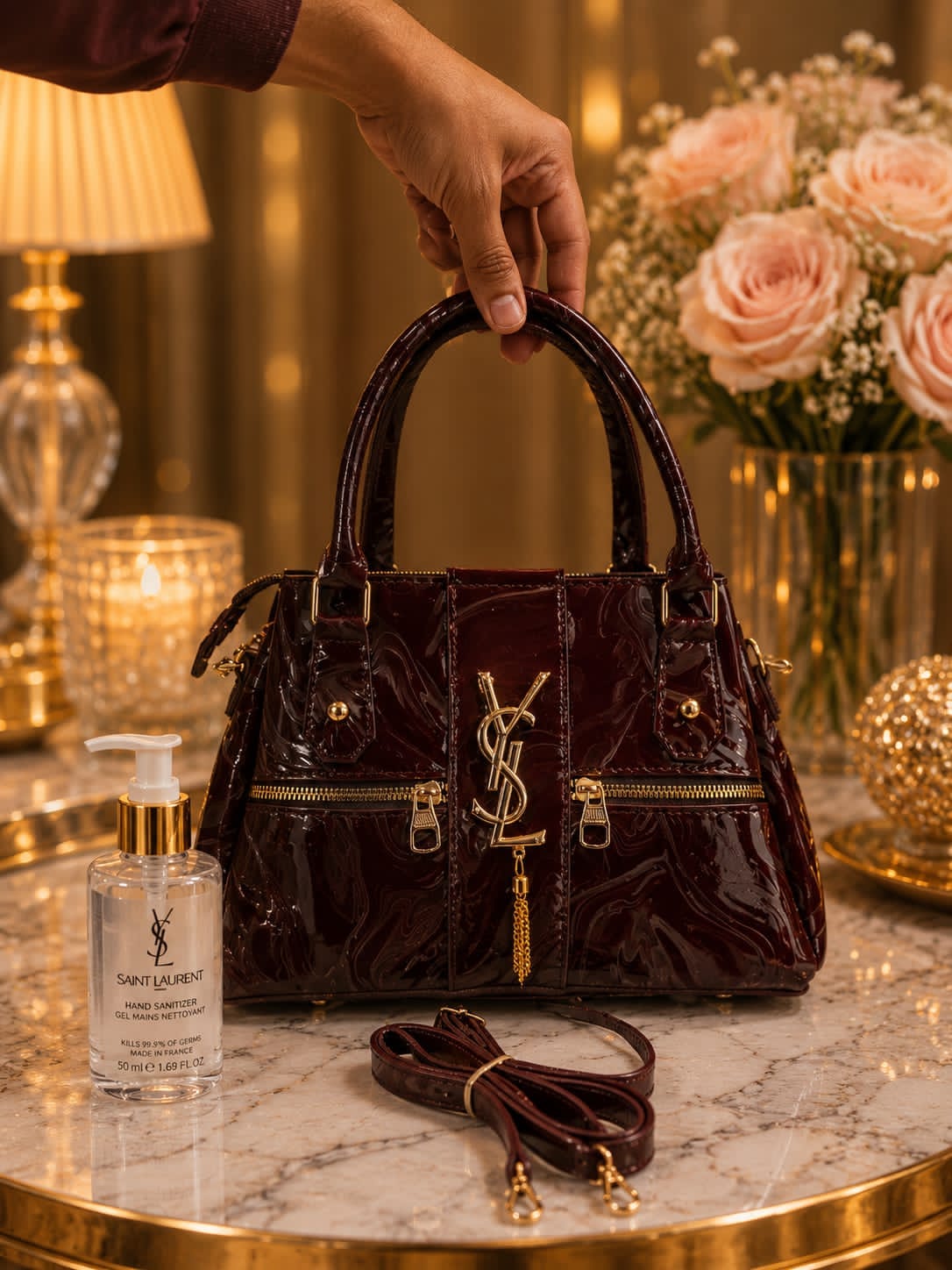 Glossy Marbled Satchel