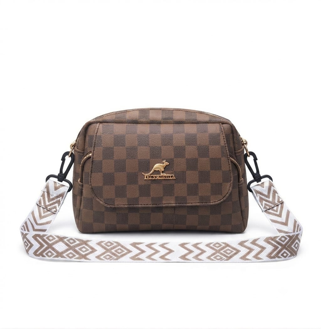 Crossbody Bag with Chevron Strap